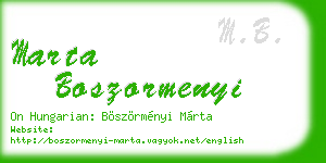 marta boszormenyi business card