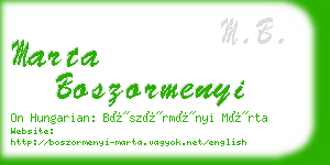 marta boszormenyi business card